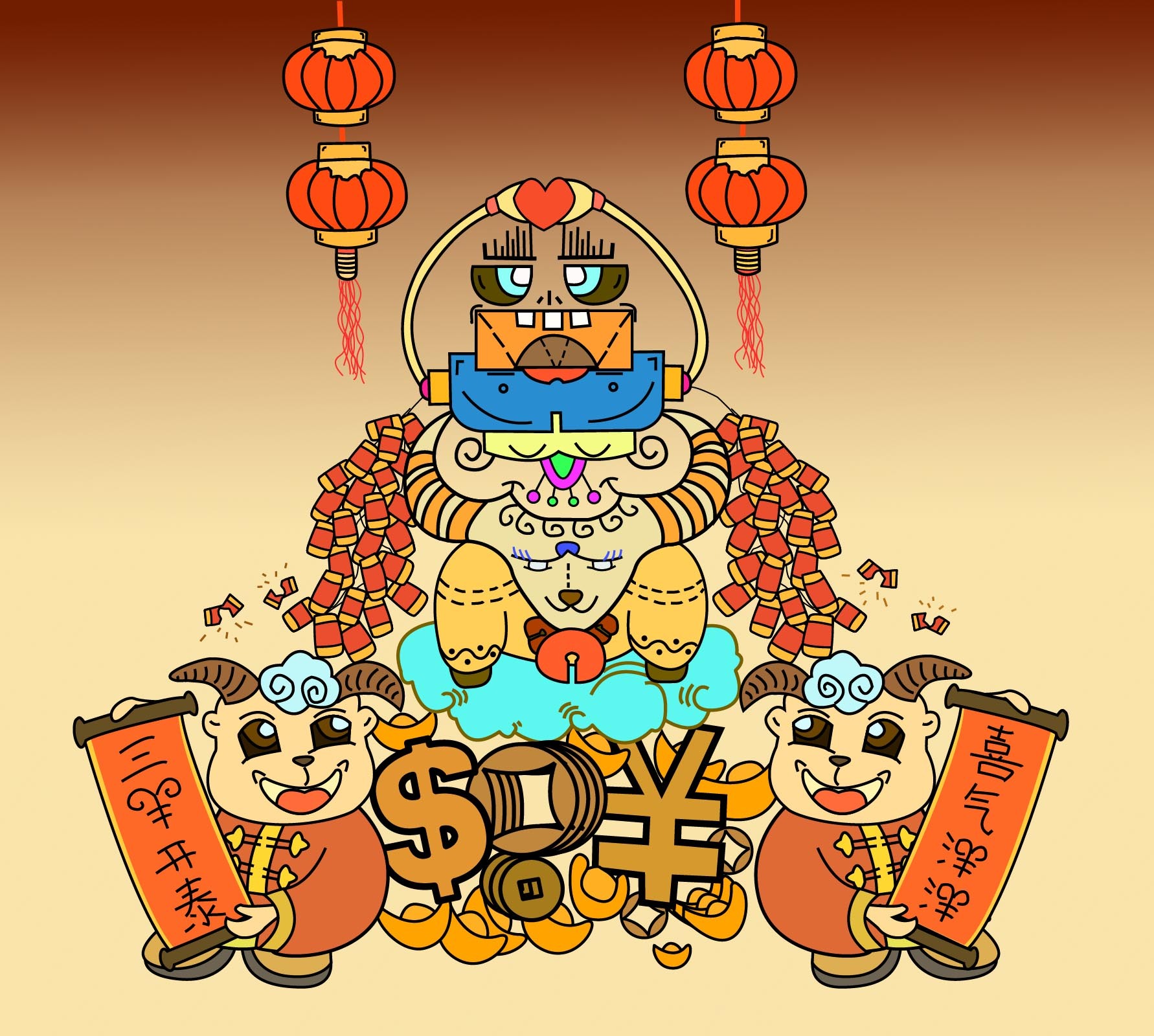 三羊开泰~~~|插画|插画习作|教主吉祥 - 原创作品 - 站酷 (zcool)