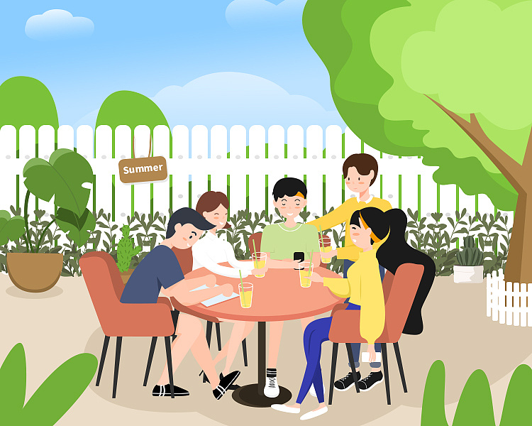 聚会|插画|商业插画|慎独935 - 原创作品 - 站酷 (zcool)