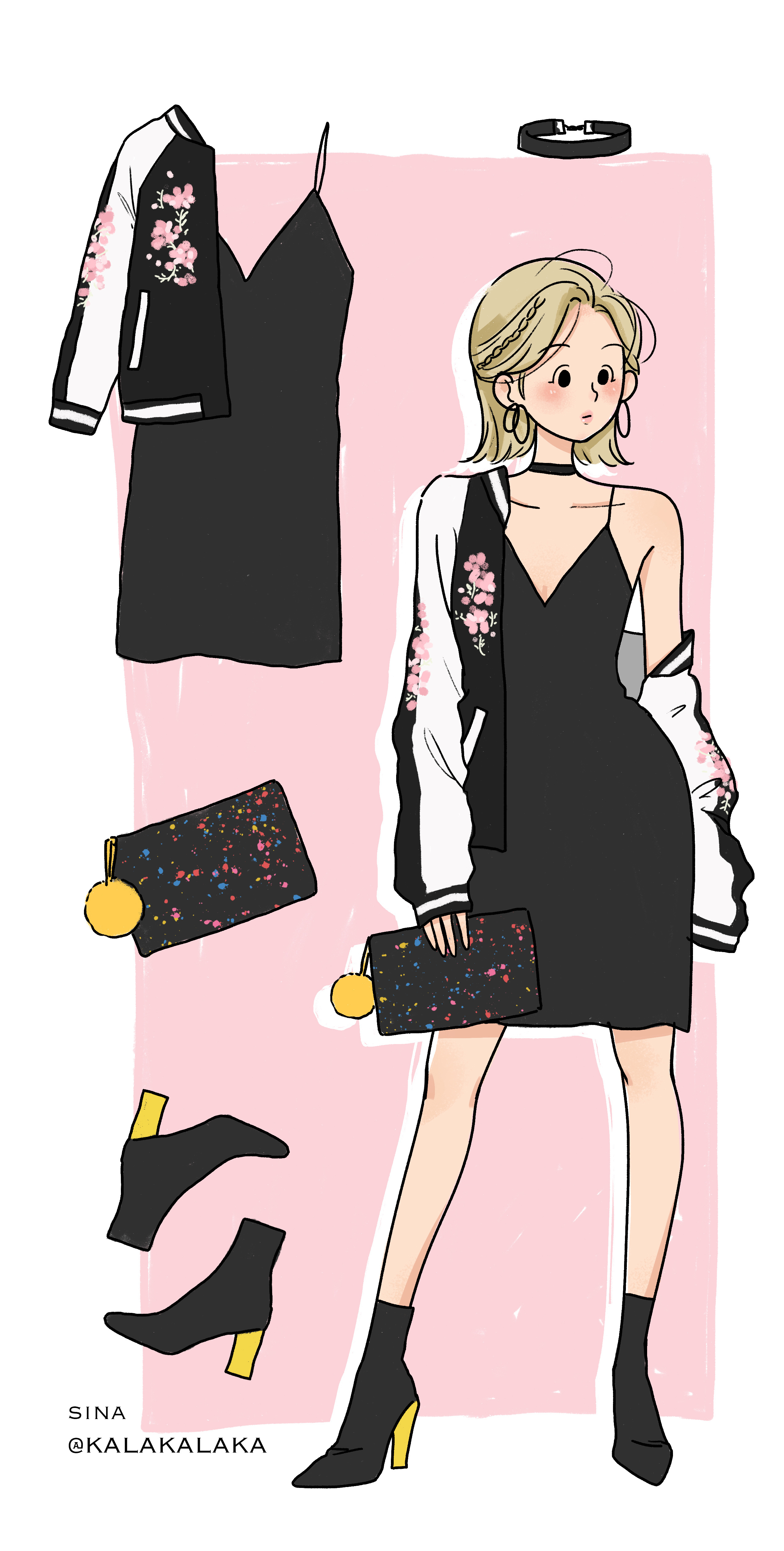 时尚插画习作 | 少女穿搭指南