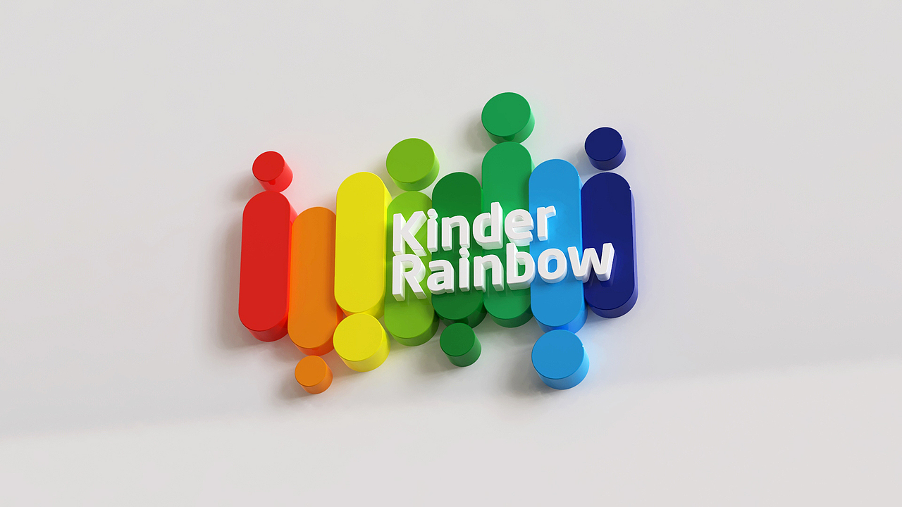 KinerRainbow瑞英堡 儿童双语幼儿园 logo设计