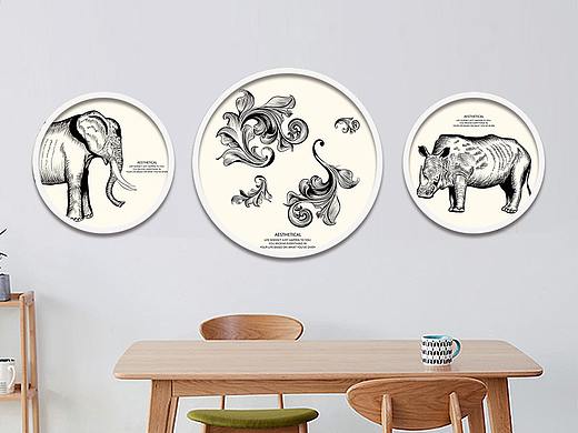 现代北欧手绘动植物线条装饰画