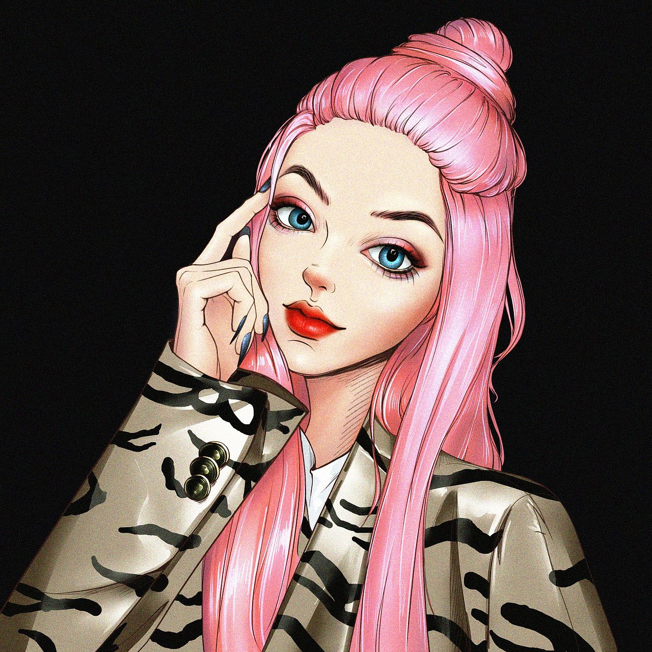 插画头像卡通动漫人物头像板绘