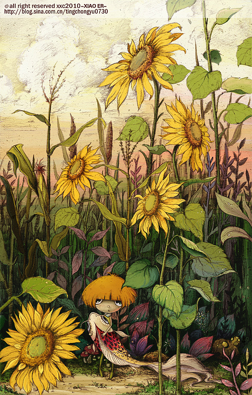 黄毛系列-《葵》|插画|商业插画|XIAOER0730