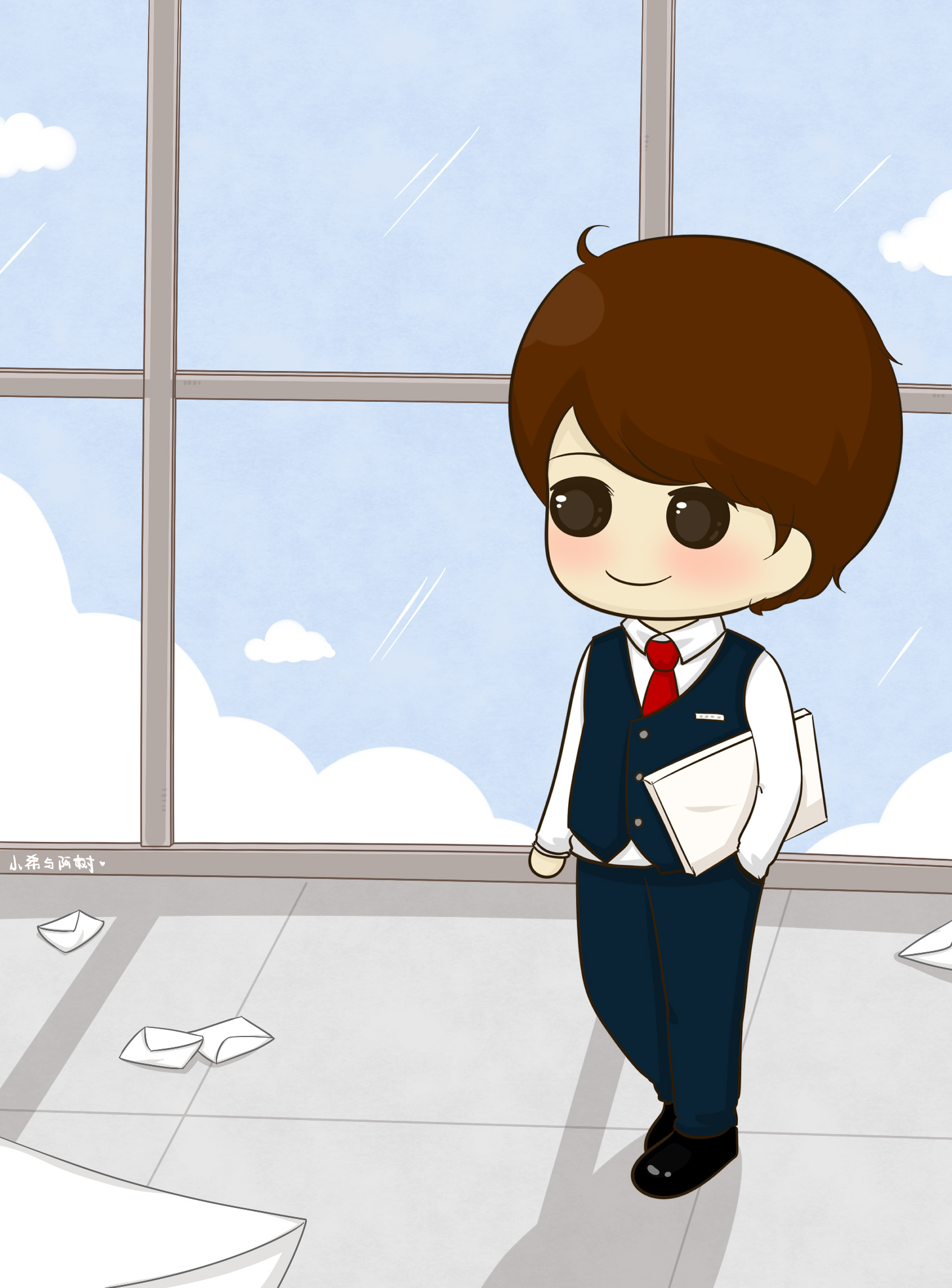 云端|插画|商业插画|小希与阿树 - 原创作品 - 站酷 (zcool)