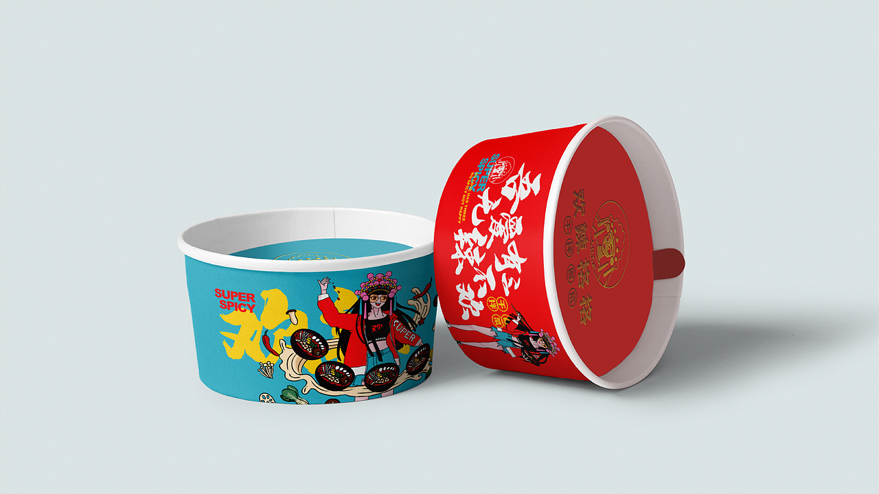 欢辣格格干拌冒菜品牌VI全案设计 | 商业品牌设计