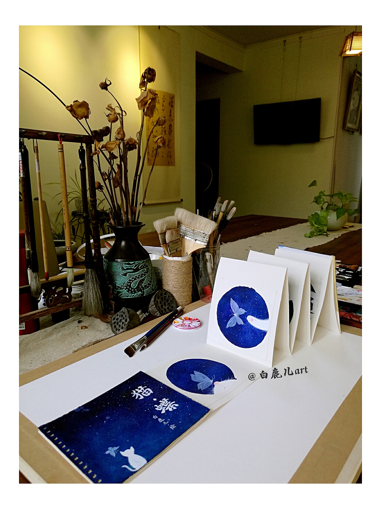 微绘本《猫-蝶》制作教程，（制作绘画均为原创）（图ZNjA5Nzk2MDQ=） - 商业插画 - 站酷设计师白鹿儿art原创素材 - 站酷ZCOOL