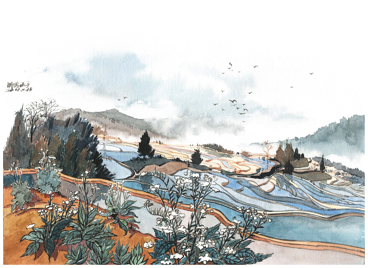 《滇南梦影录》水彩云南·附细节