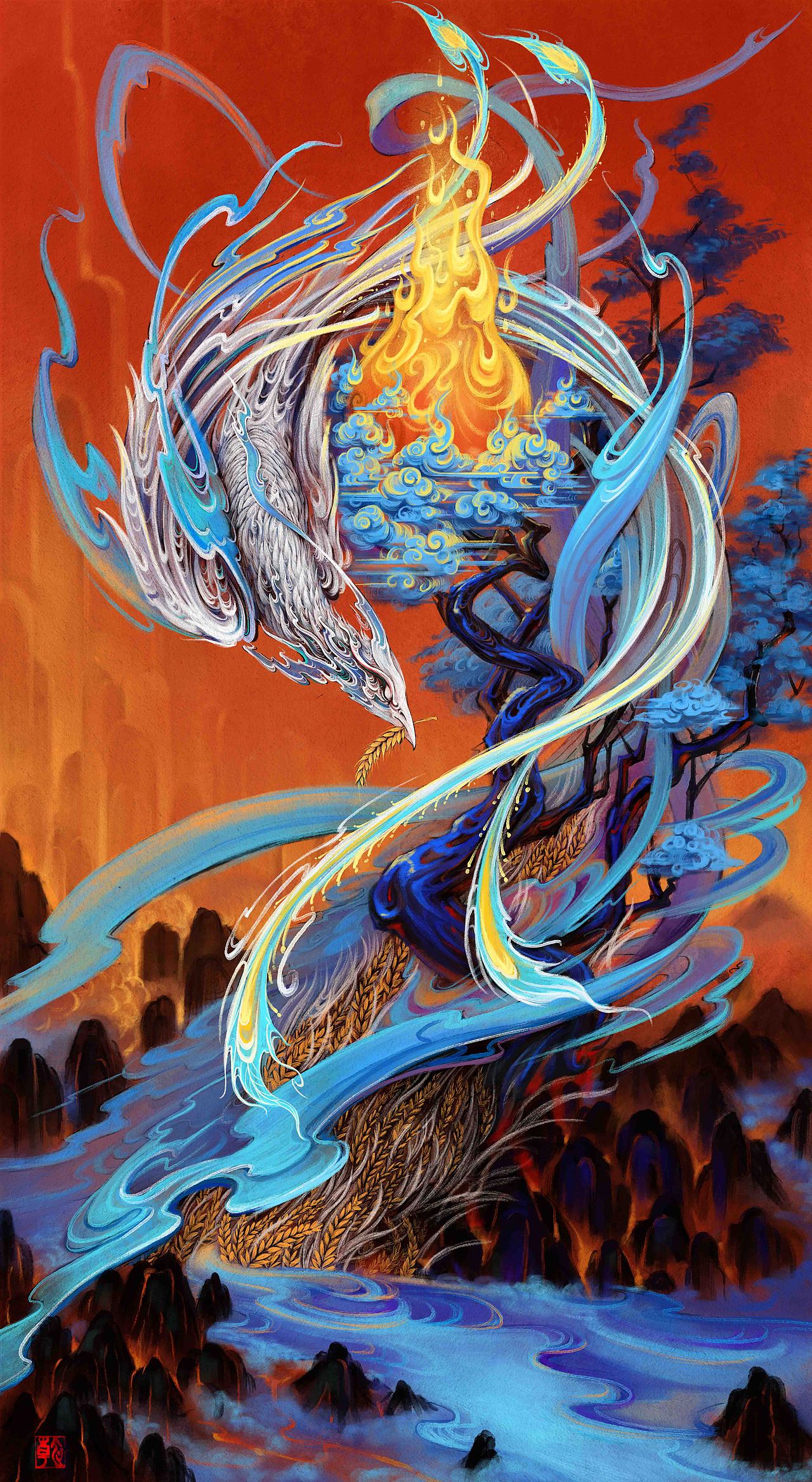 中国异兽 青鸾 箕水豹|插画|创作习作|乾心_原创作品-站酷zcool