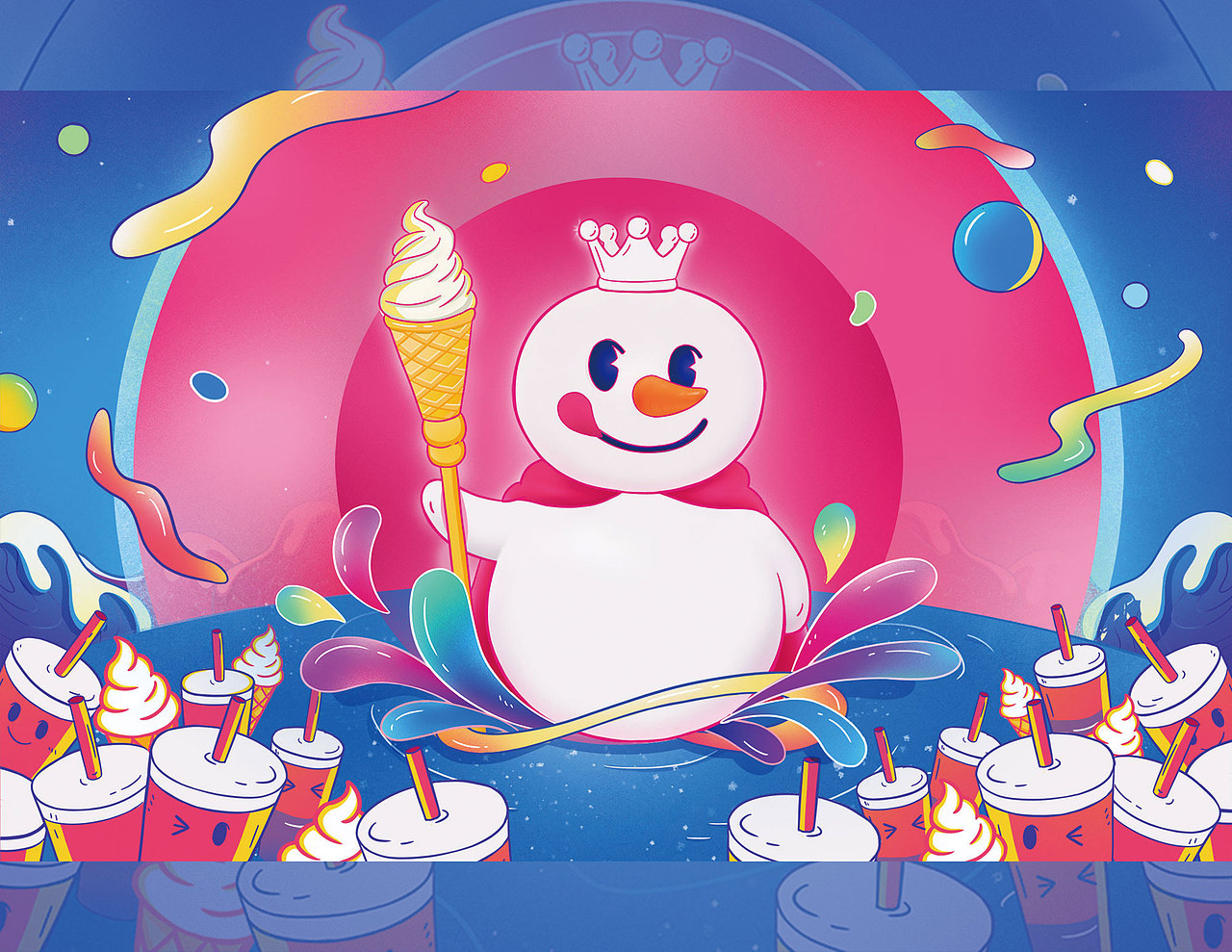 品牌插画蜜雪冰城饮品插画系列三