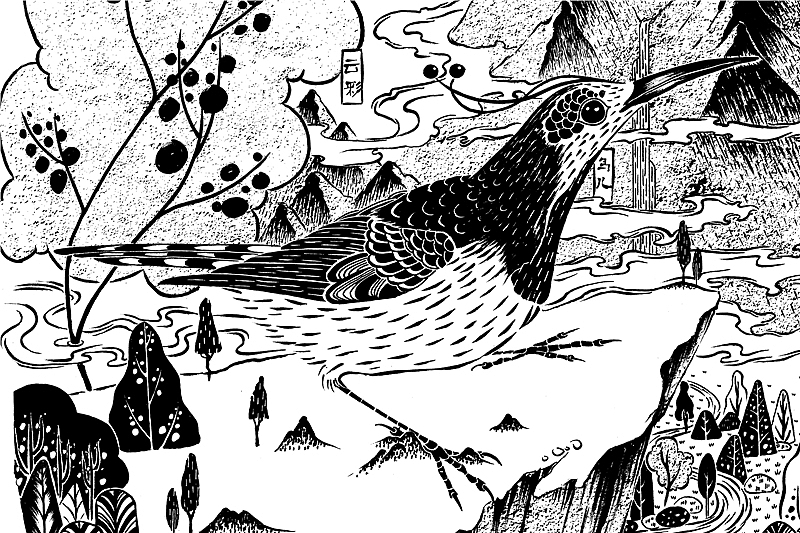 《空谷悠然》黑白稿/木头猫插画设计工作室（图ZMzU4NzI1NDQ=） - 商业插画 - 站酷设计师疯子木原创素材 - 站酷ZCOOL