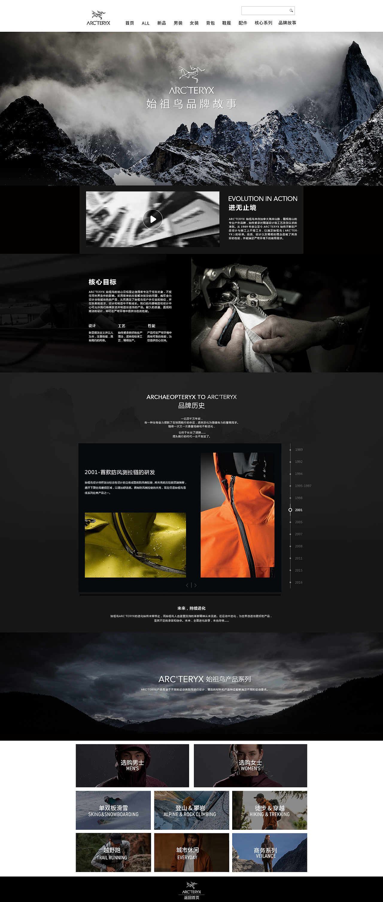 ARCTERYX始祖鸟首页 冲锋衣 户外