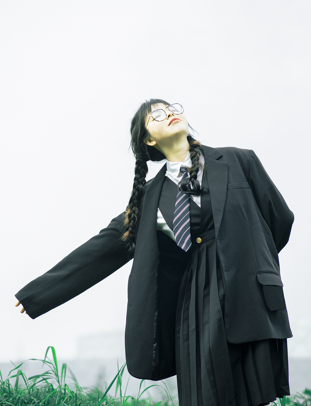 日系胶片,少女与鸽