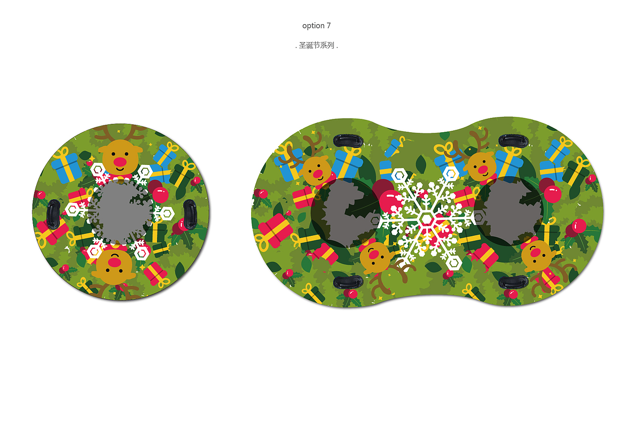 平安夜麋鹿圣诞树单双人滑雪圈