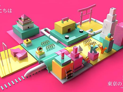 C4D场景建模 — 东京视角