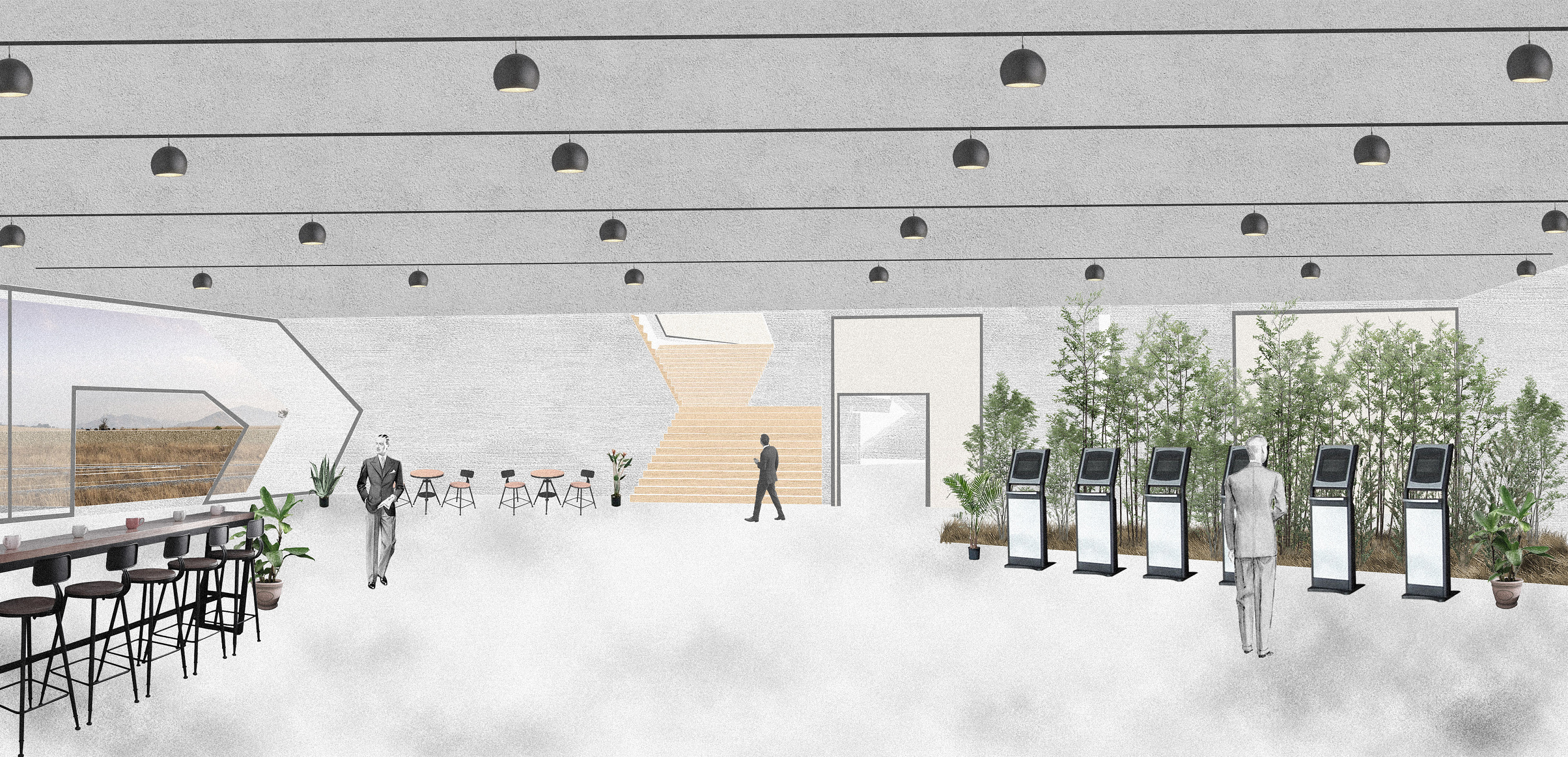 建筑拼贴插画风效果图合集