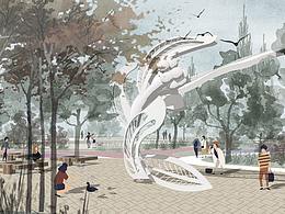 游園小廣場(chǎng)效果圖