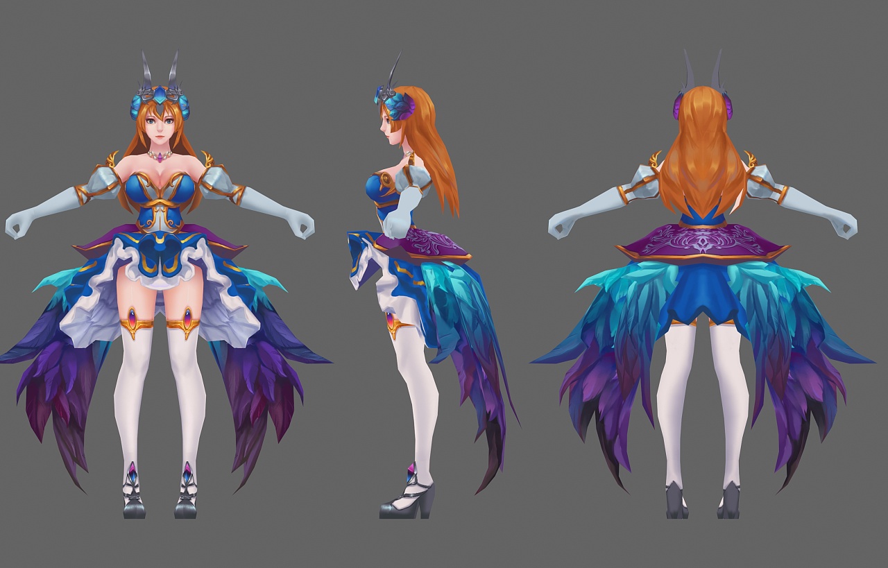 自制王者荣耀皮肤原画及模型cg:奥丁之女——王昭君