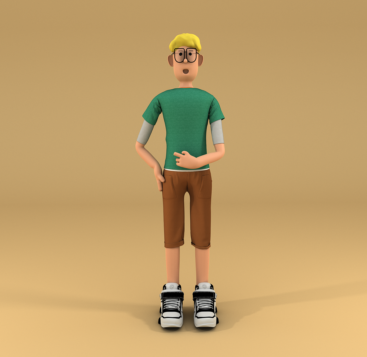 c4d角色建模blender渲染眼镜小哥