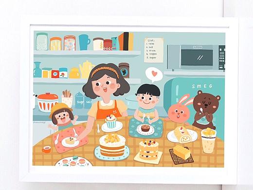 甜品店插画（个人主页-ZMjUxMjUzMjQ=） - 儿童插画 - 站酷设计师shakeorange原创素材 - 站酷ZCOOL