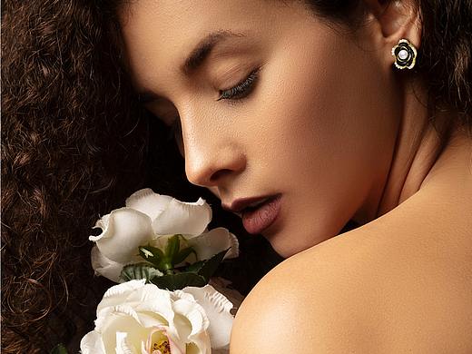 黑色玫瑰花珍珠亚马逊主图