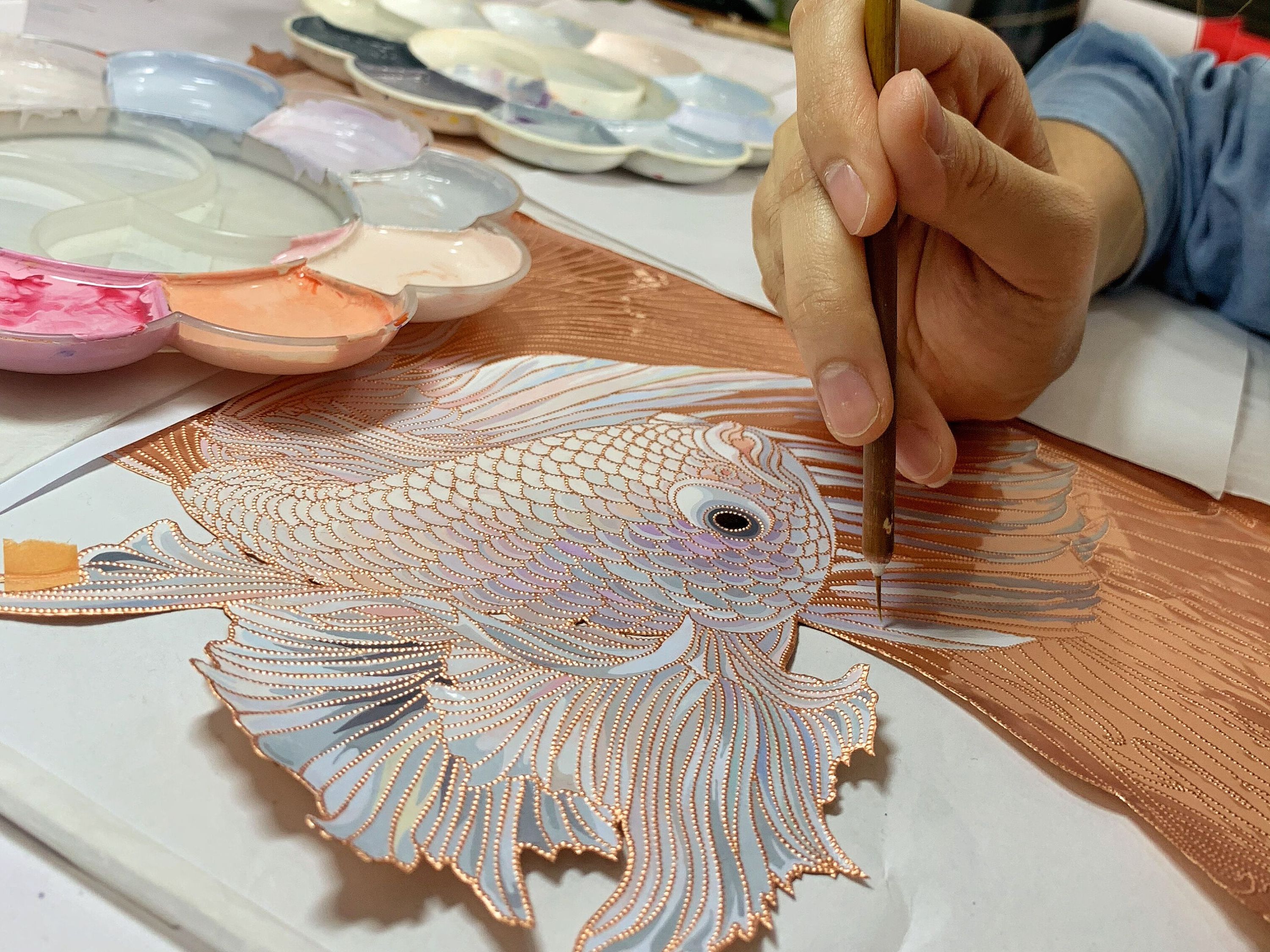 佛山铜凿剪纸《无瑕》|手工艺|工艺品设计|佛山民间艺术社 - 原创作品