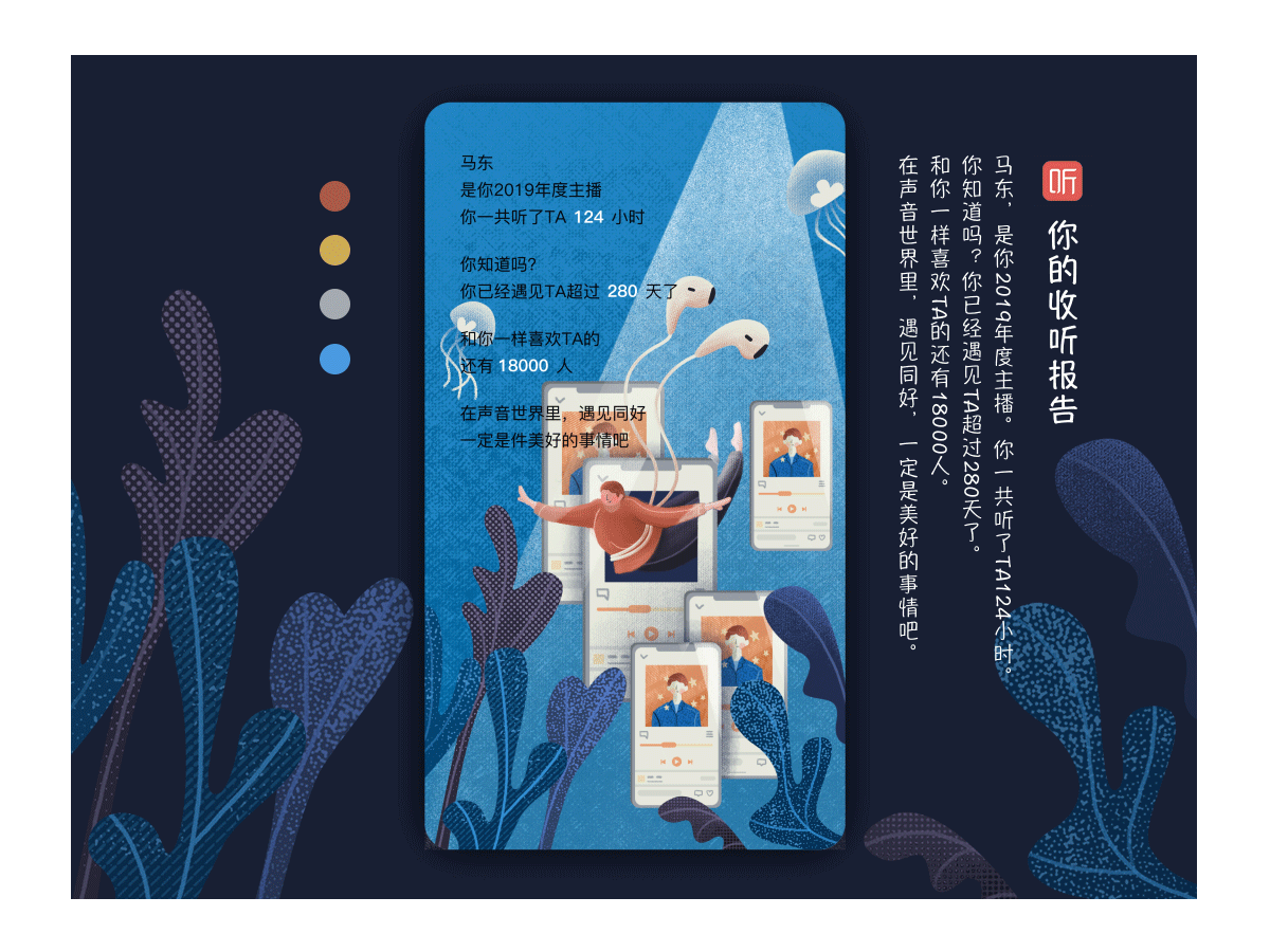 H5再设计 | 喜马拉雅年度收听报告（图ZMTY3MTQzMjA0） - 移动端网页 - 站酷设计师丁萝菠原创素材 - 站酷ZCOOL