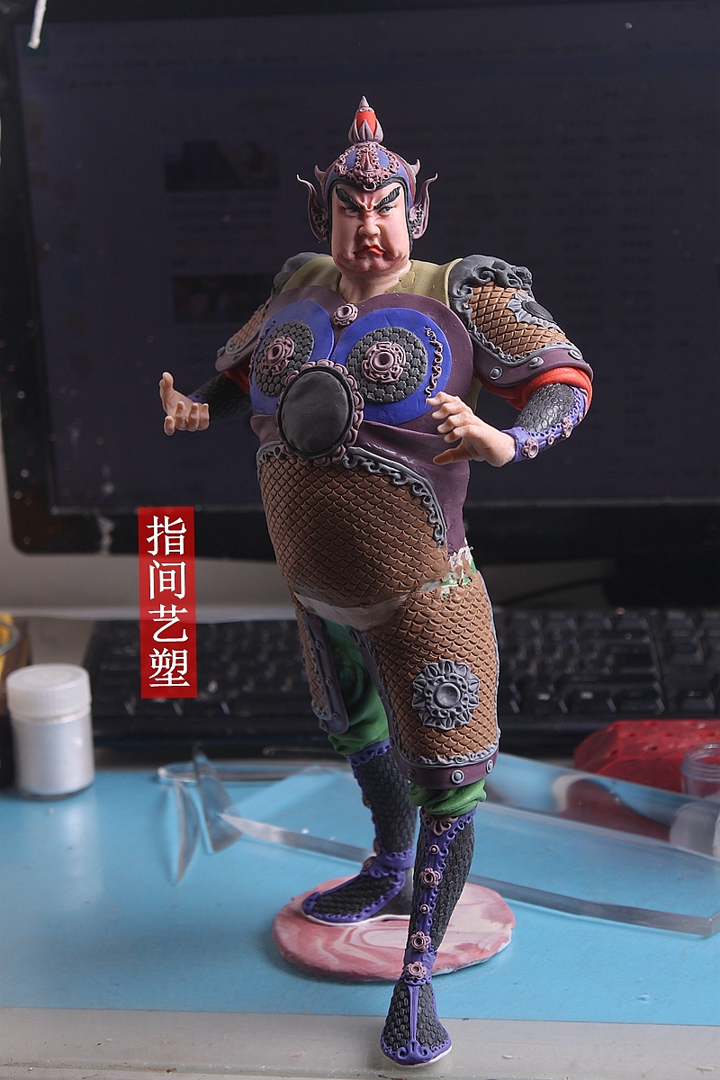贺加贵面塑软陶(韦陀菩萨 )(图ZNzY4MDM5Mjg=) - 手办/模玩 - 站酷设计师贺加贵3D翻糖原创素材 - 站酷ZCOOL