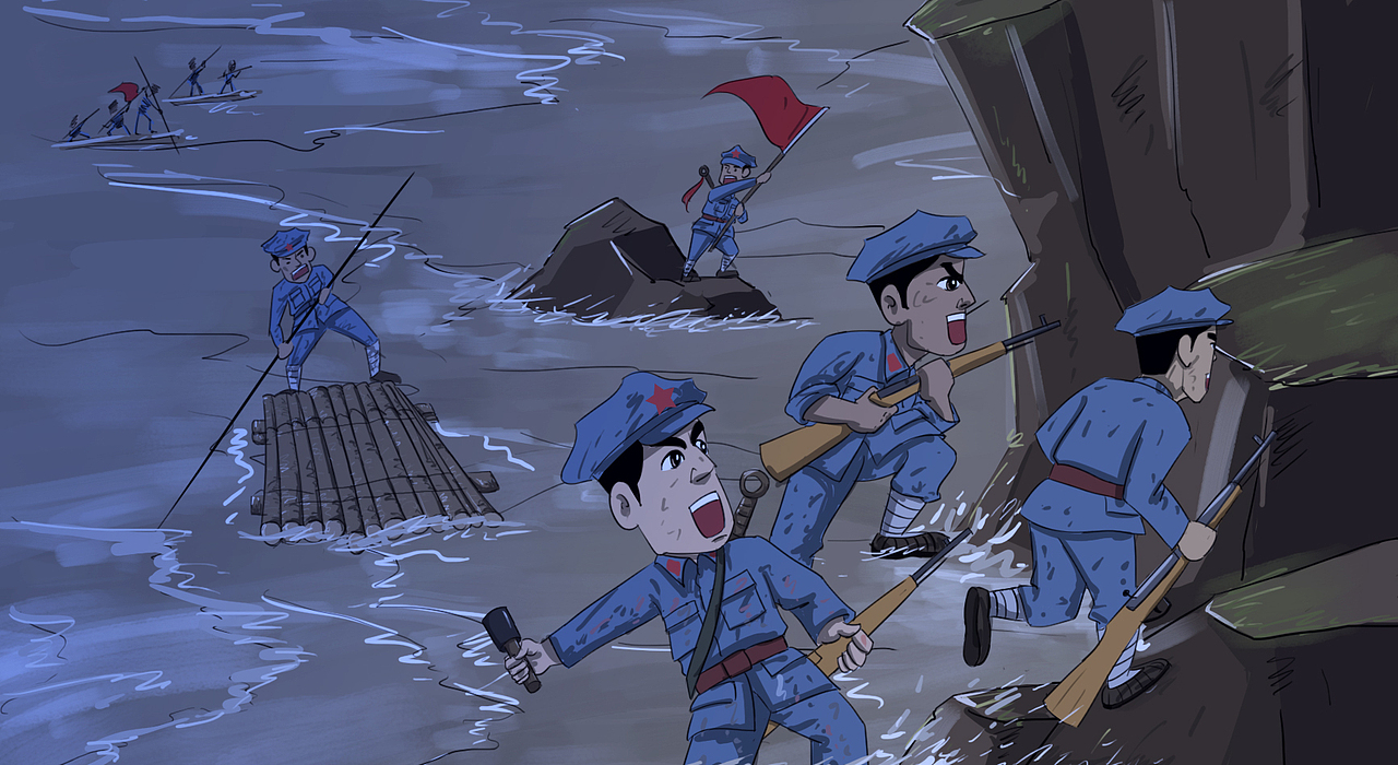 长征漫画故事突破乌江天险