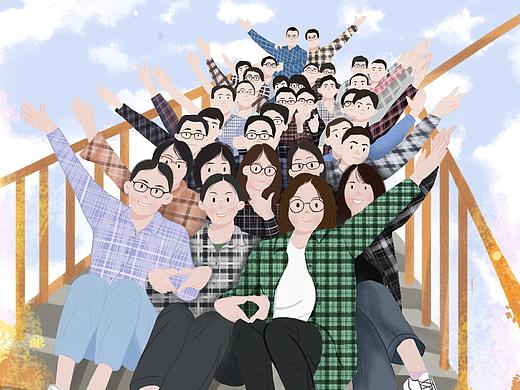 十二月插画-集体合照