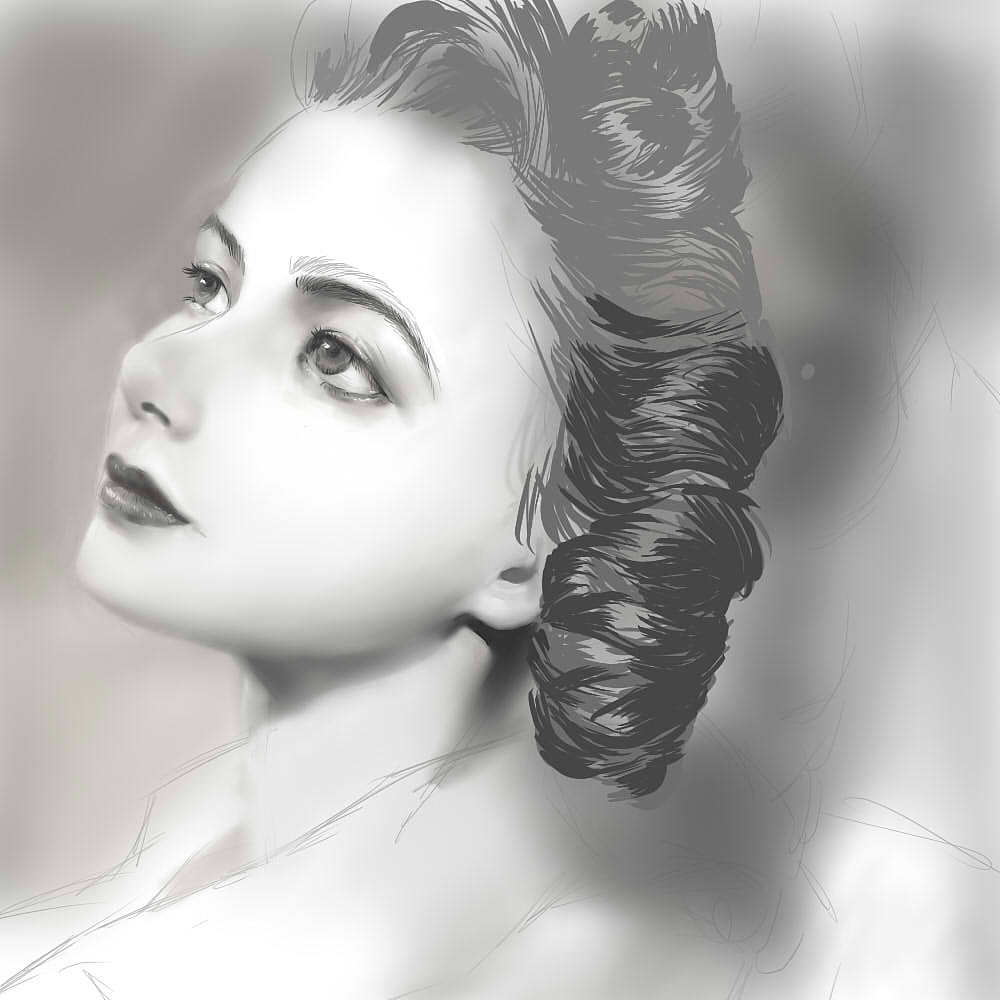 手绘女神 英格丽 褒曼