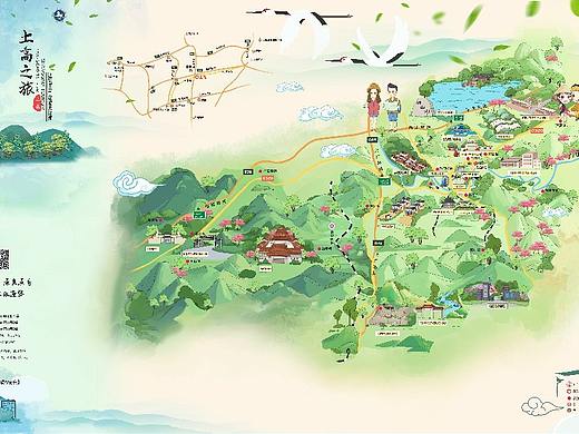 城市必玩热榜景点智能导览智慧旅游全景图手绘地图