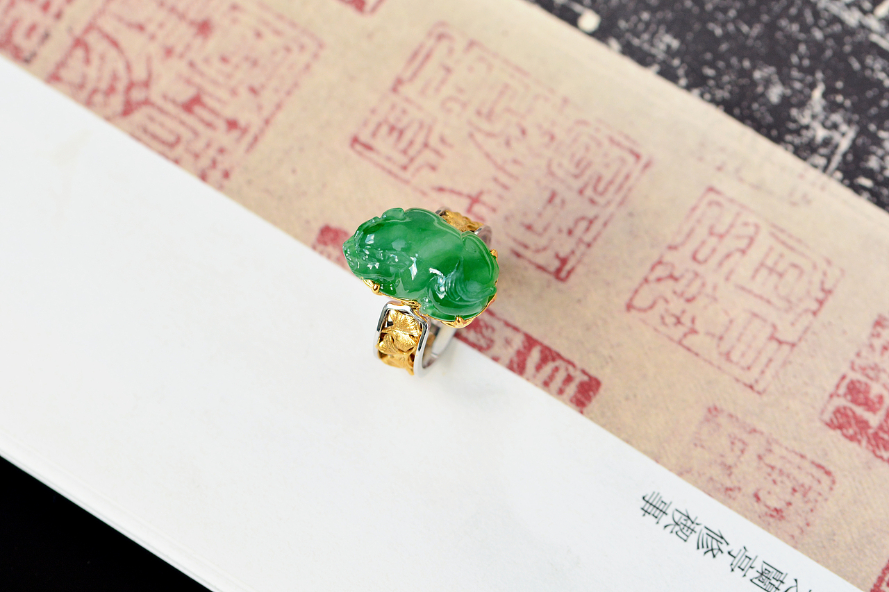 设计师作品|貔貅银杏叶戒指（图ZMjY5NzgyNzcy） - 首饰设计 - 站酷设计师天使原创珠宝设计原创素材 - 站酷ZCOOL