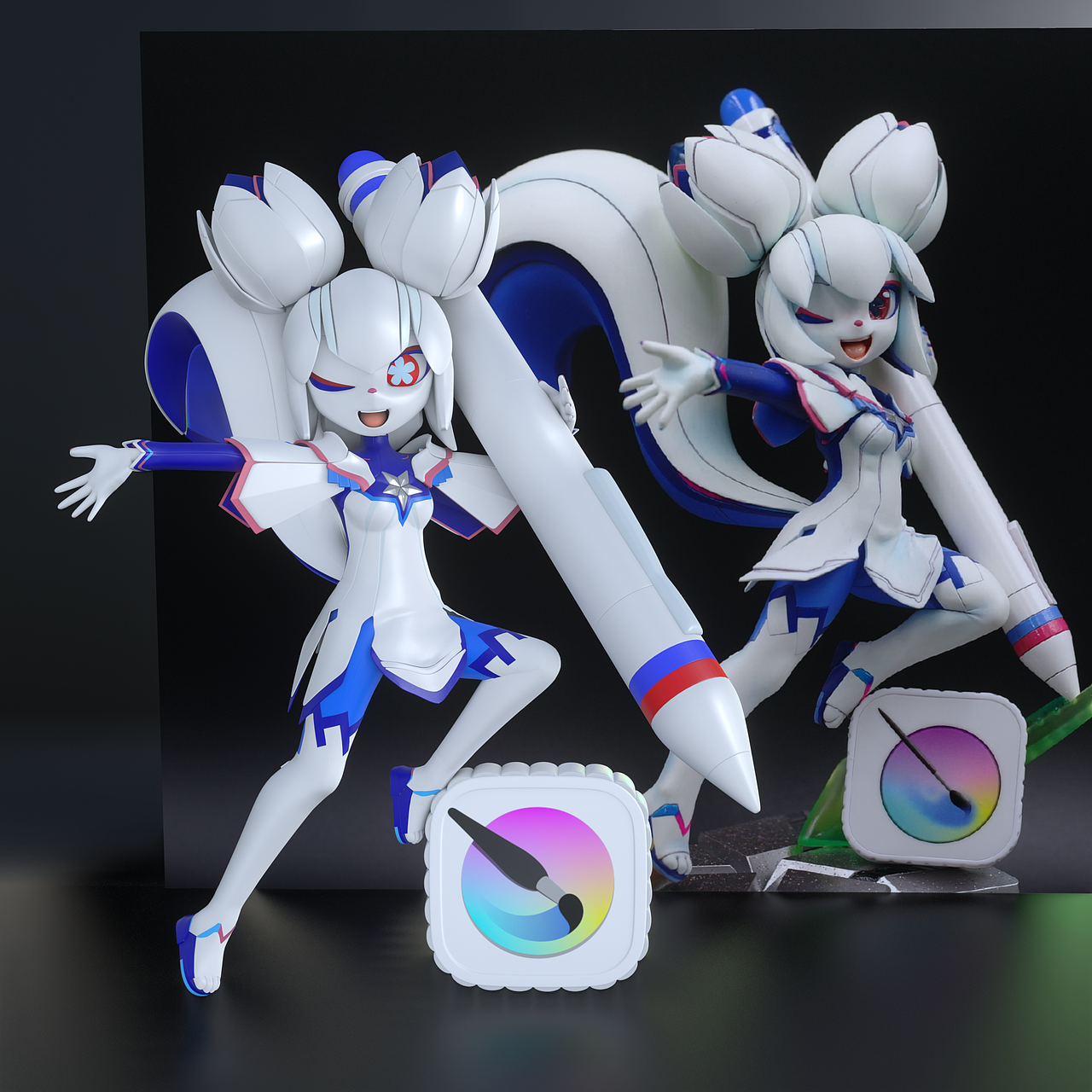 绑骨绑得不是很好,模型面数比较高动骨骼电脑会卡....