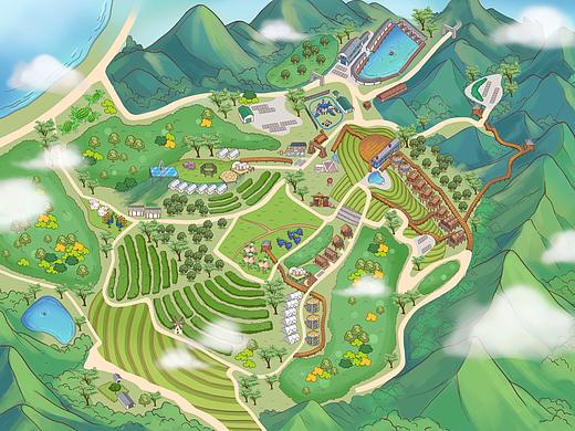 绍兴民宿手绘地图定制景区城市乡镇美丽村庄小程序设计