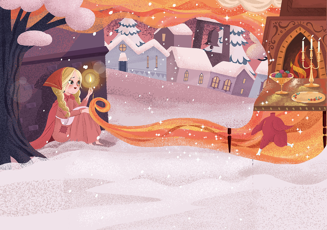 卖火柴的小女娃（图ZMTUwNzg0OTU2） - 儿童插画 - 站酷设计师M葡萄原创素材 - 站酷ZCOOL