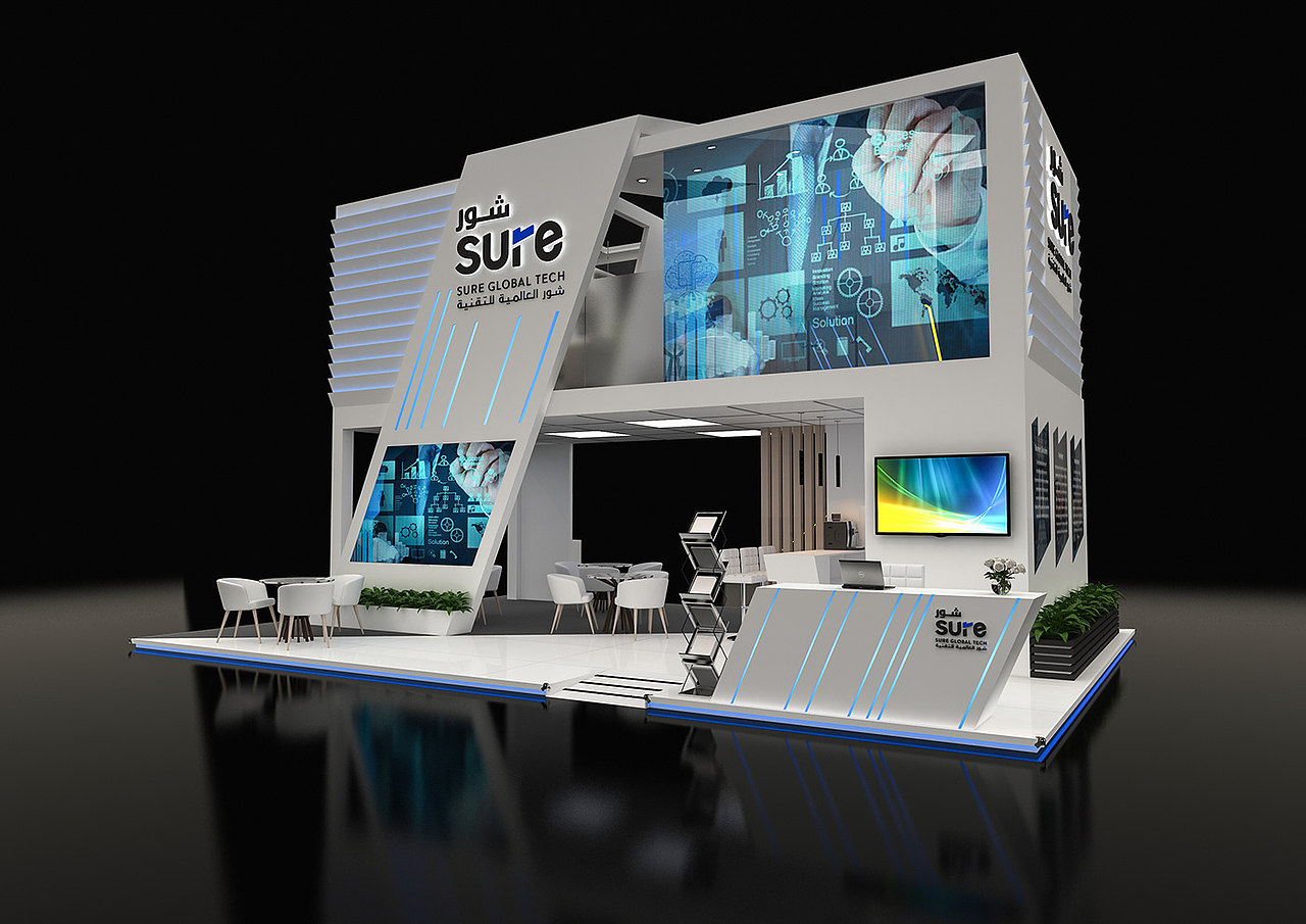 双层展会 会展中心3d效果图设计