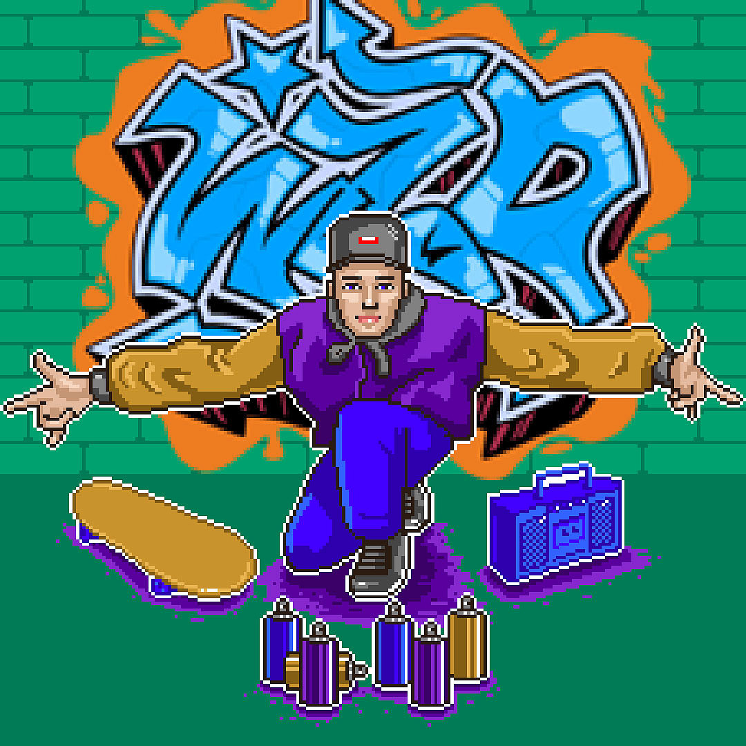 马赛克oldschool插画