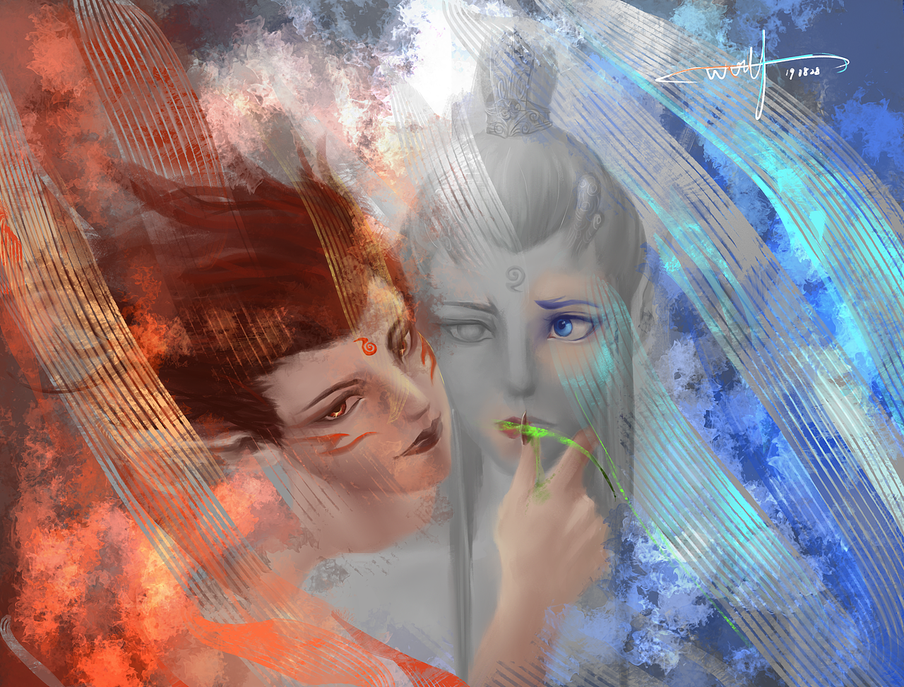 敖丙&哪吒（图ZMTc0MDYyNTA0） - 新锐潮流插画 - 站酷设计师狼纵儿原创素材 - 站酷ZCOOL