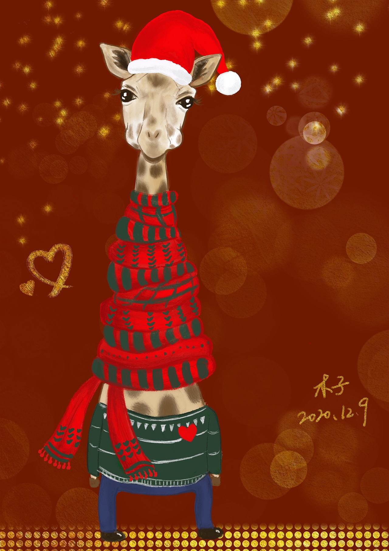原创插画 圣诞节的小动物们