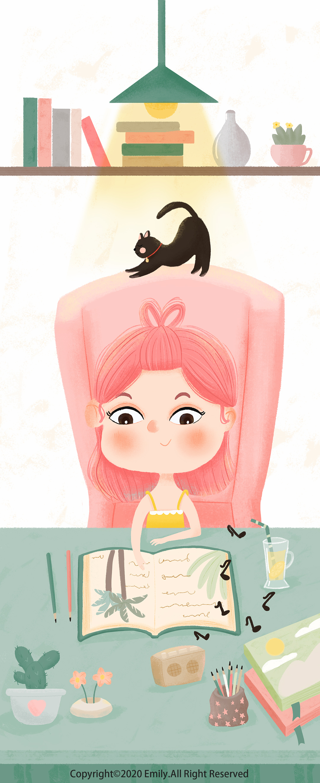 小女孩日常手机壁纸（图ZMjA5NDYwNzg4） - 创作习作 - 站酷设计师Emily艾米粒儿原创素材 - 站酷ZCOOL