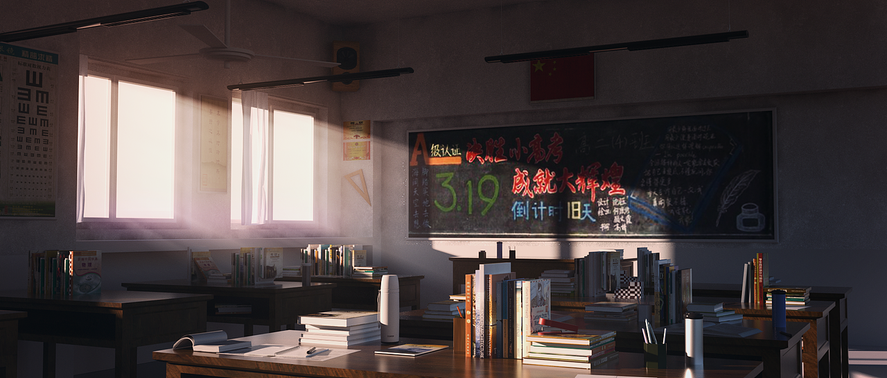 毕业季教室（图ZMjE3MjAyNDgw） - 其他三维 - 站酷设计师KONGCC_空惆怅原创素材 - 站酷ZCOOL