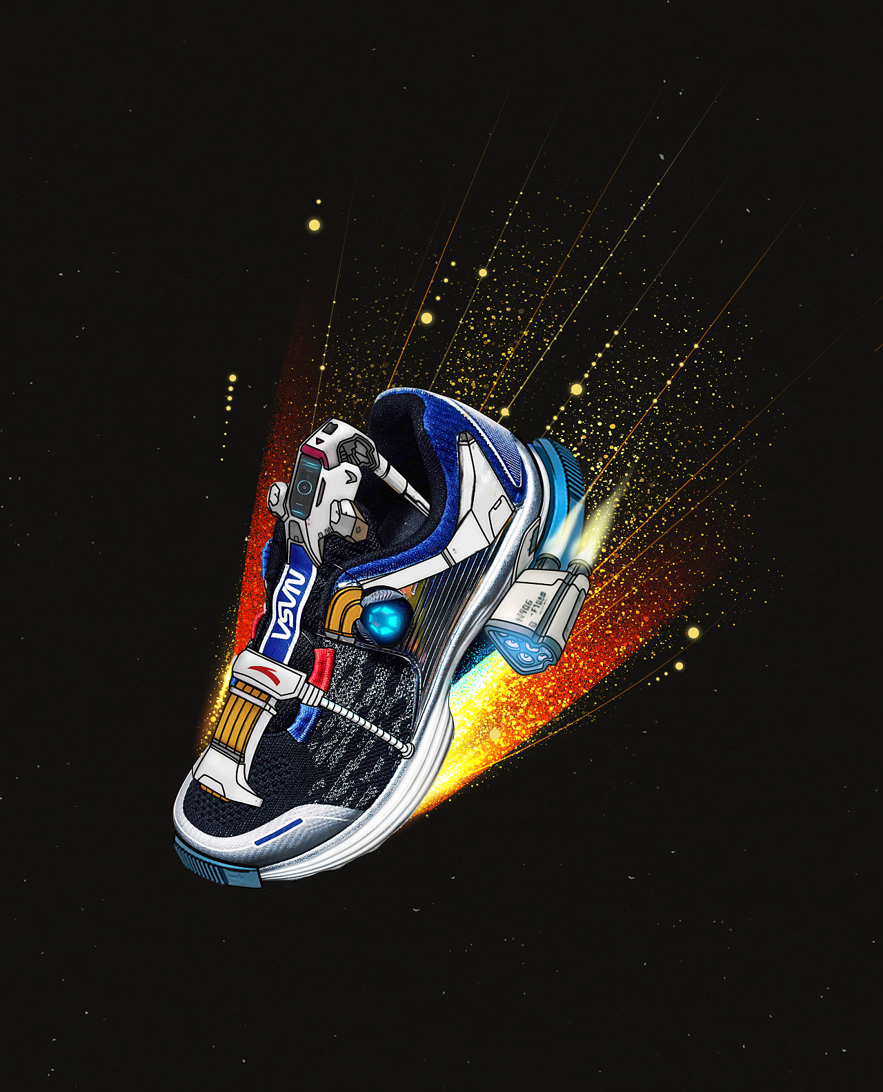 anta安踏nasa火星计划联名系列商业插画海报 - 原创作品 - 站酷(zcool