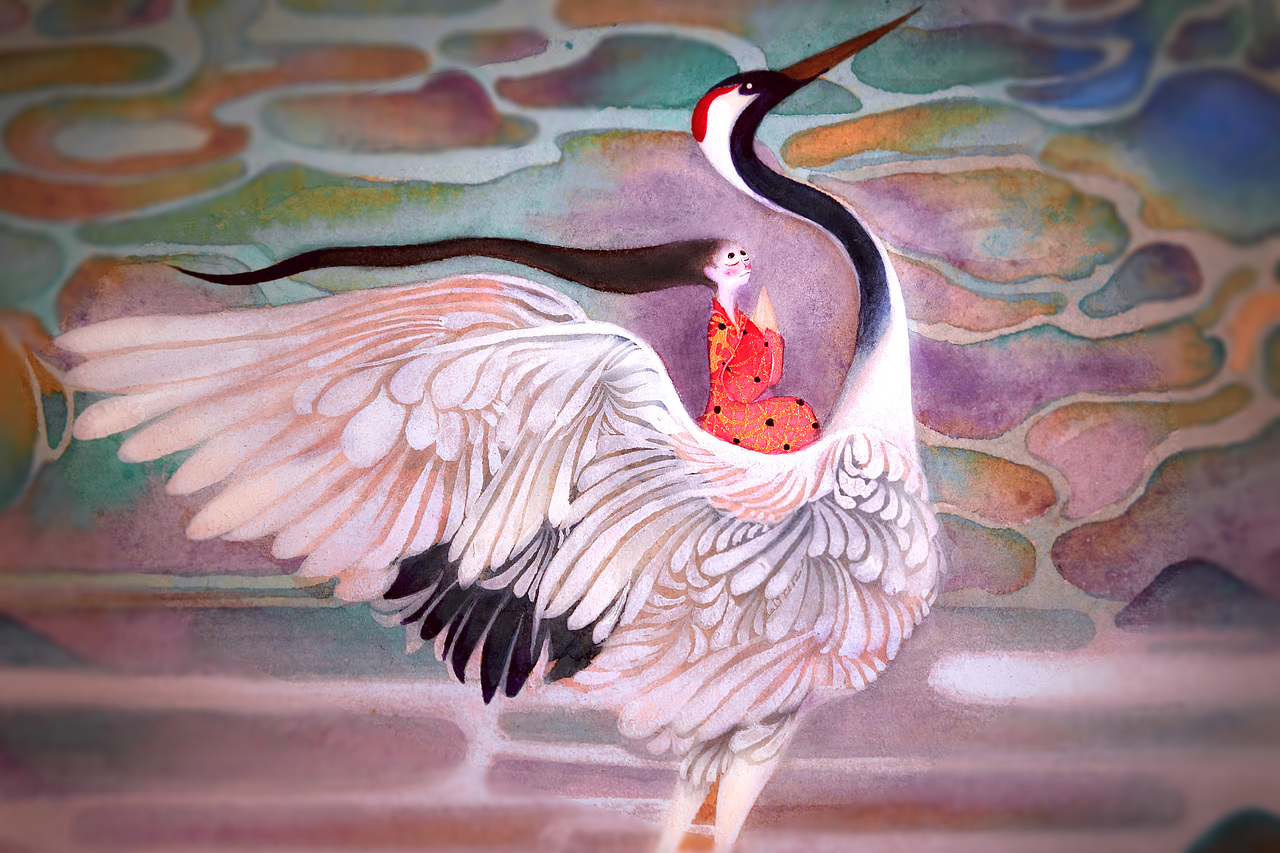 《鹤仙歌.金散瘴》白中南颜彩-人川集（图ZMTAxODA0ODYw） - 艺术插画 - 站酷设计师白中南原创素材 - 站酷ZCOOL