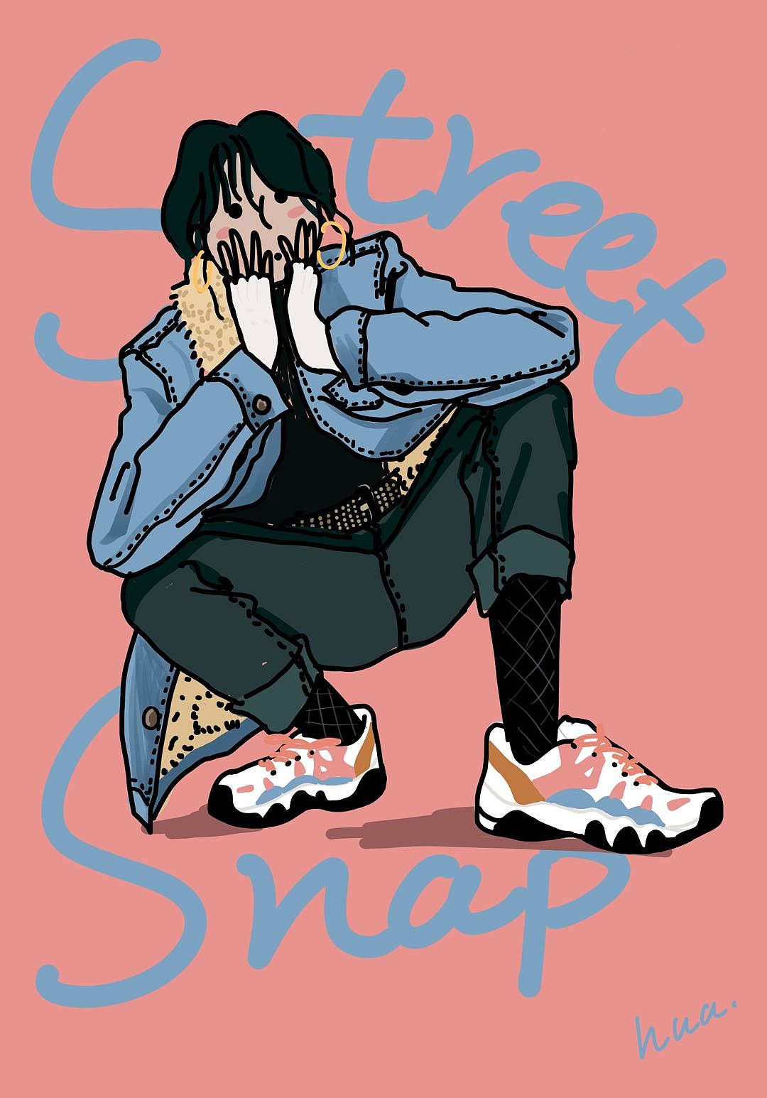 街拍人物插画习作