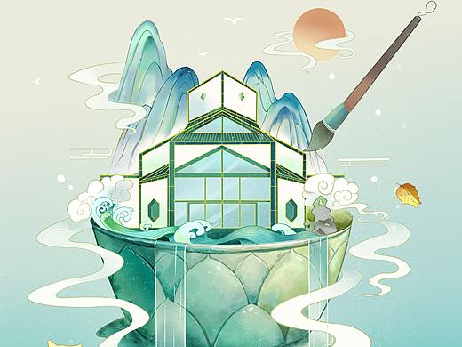 《苏州》莲花杯——国潮瓷器与建筑