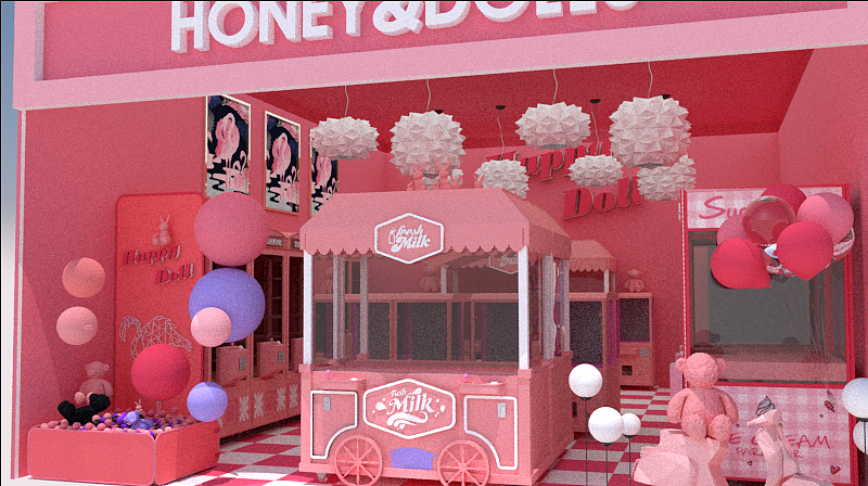 粉色娃娃機(jī)店鋪設(shè)計(jì)4（圖ZMTExNzMzODY4） - 建筑/空間 - 站酷設(shè)計(jì)師berrylang原創(chuàng)素材 - 站酷ZCOOL