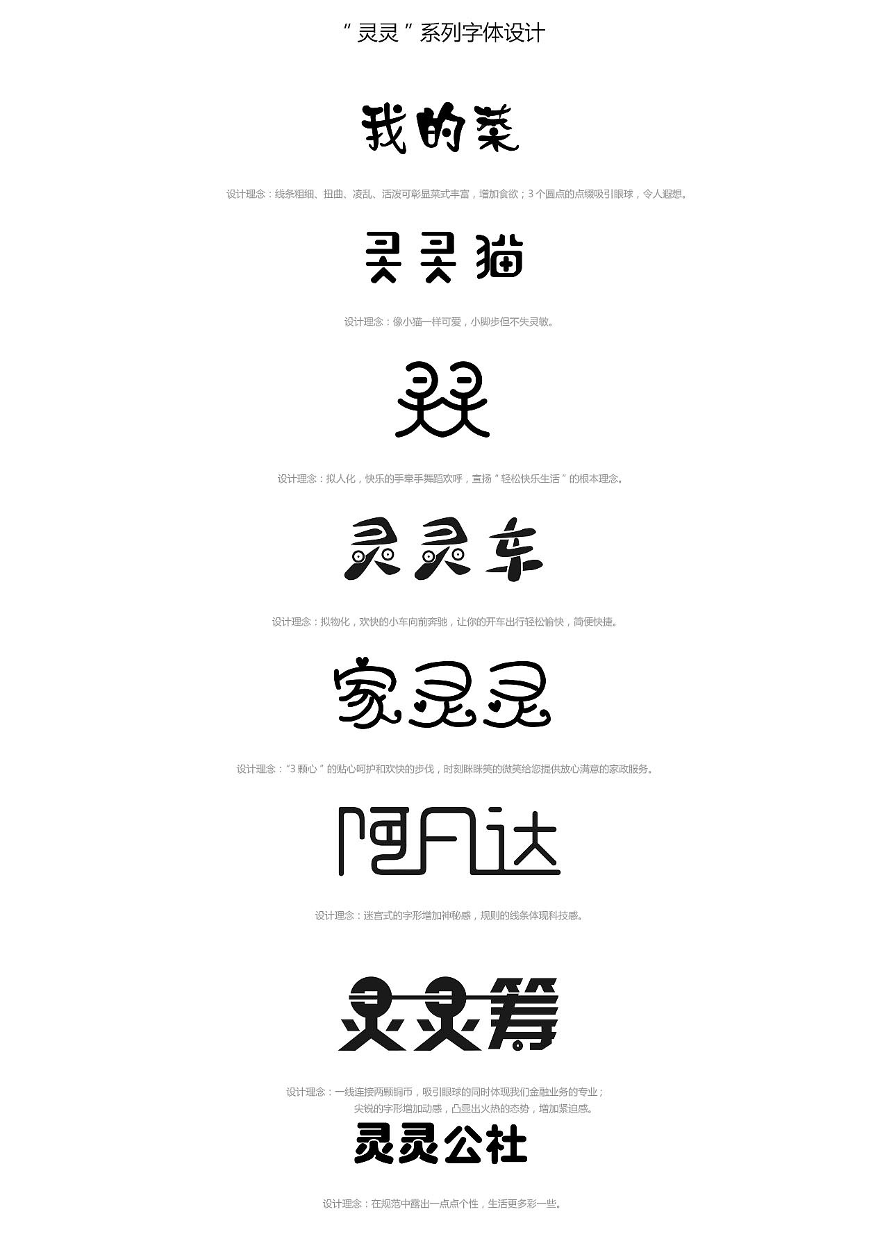 灵灵社区系列字体设计