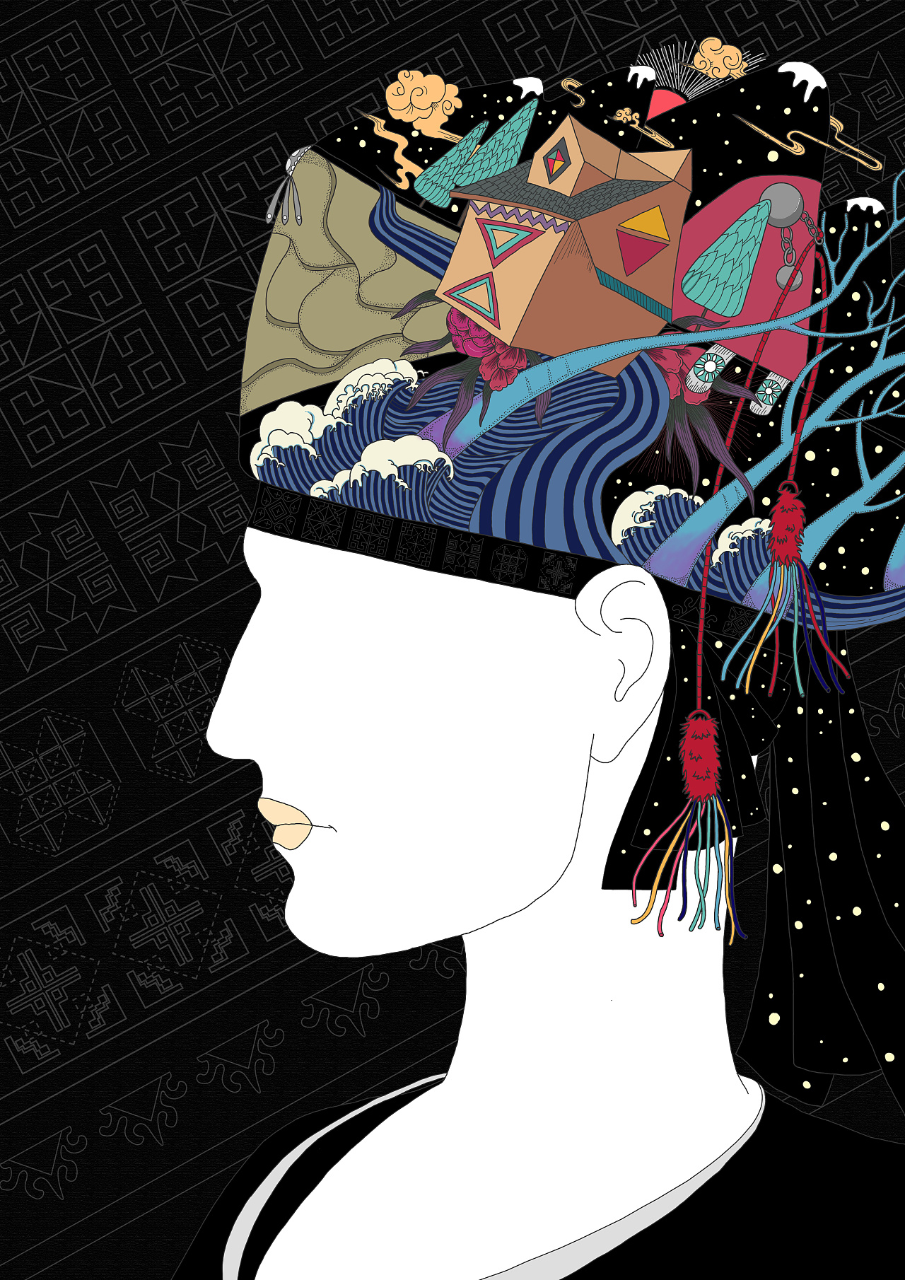 哈尼族系列插画