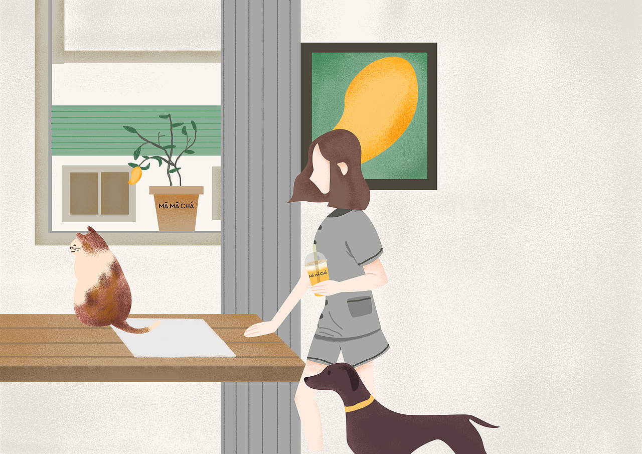茶饮微信插画（图ZMTE3NzY2ODI4） - 商业插画 - 站酷设计师飞天小八八原创素材 - 站酷ZCOOL