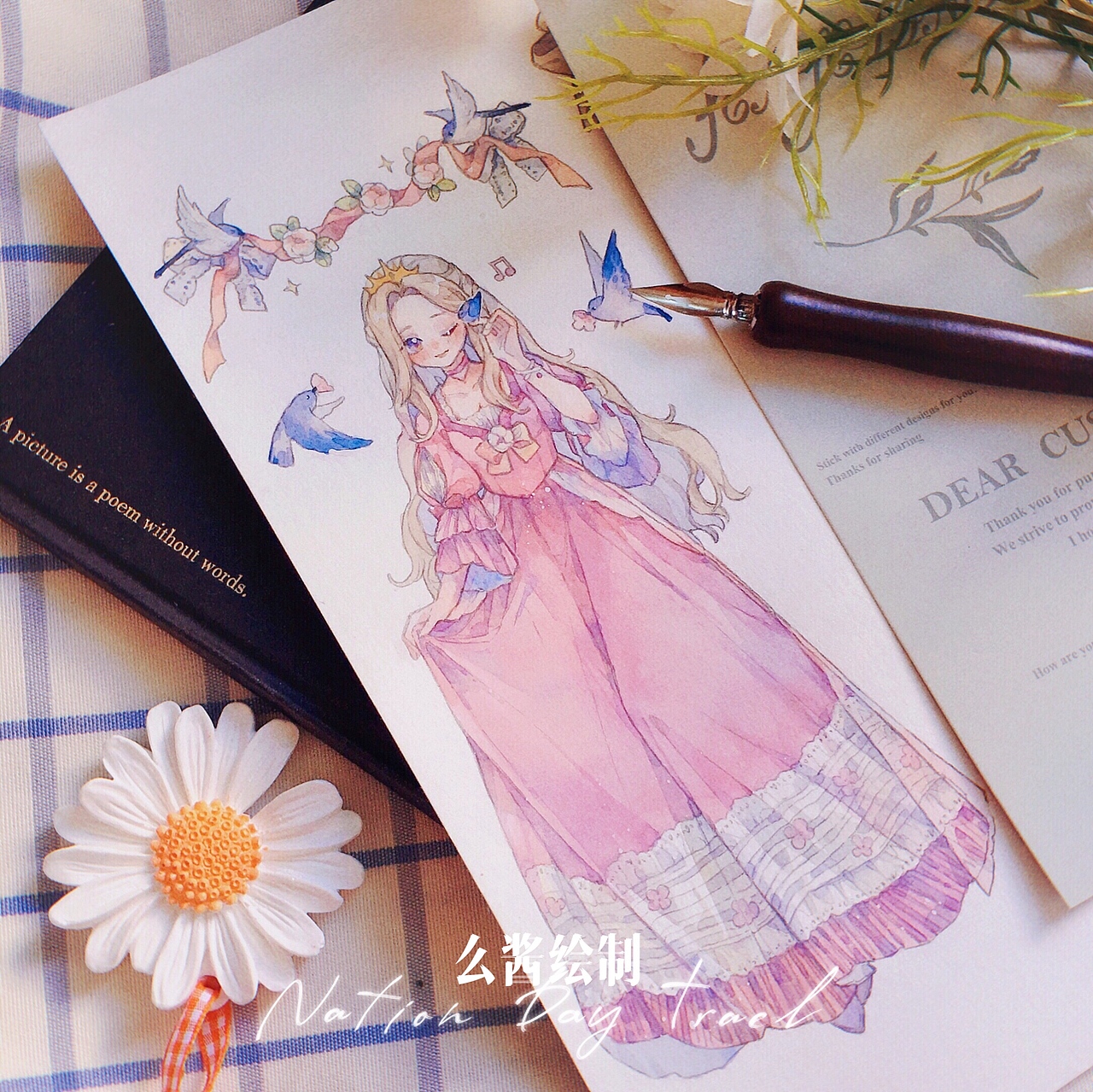 【水彩手帐人物】公主茶话会 欧风少女